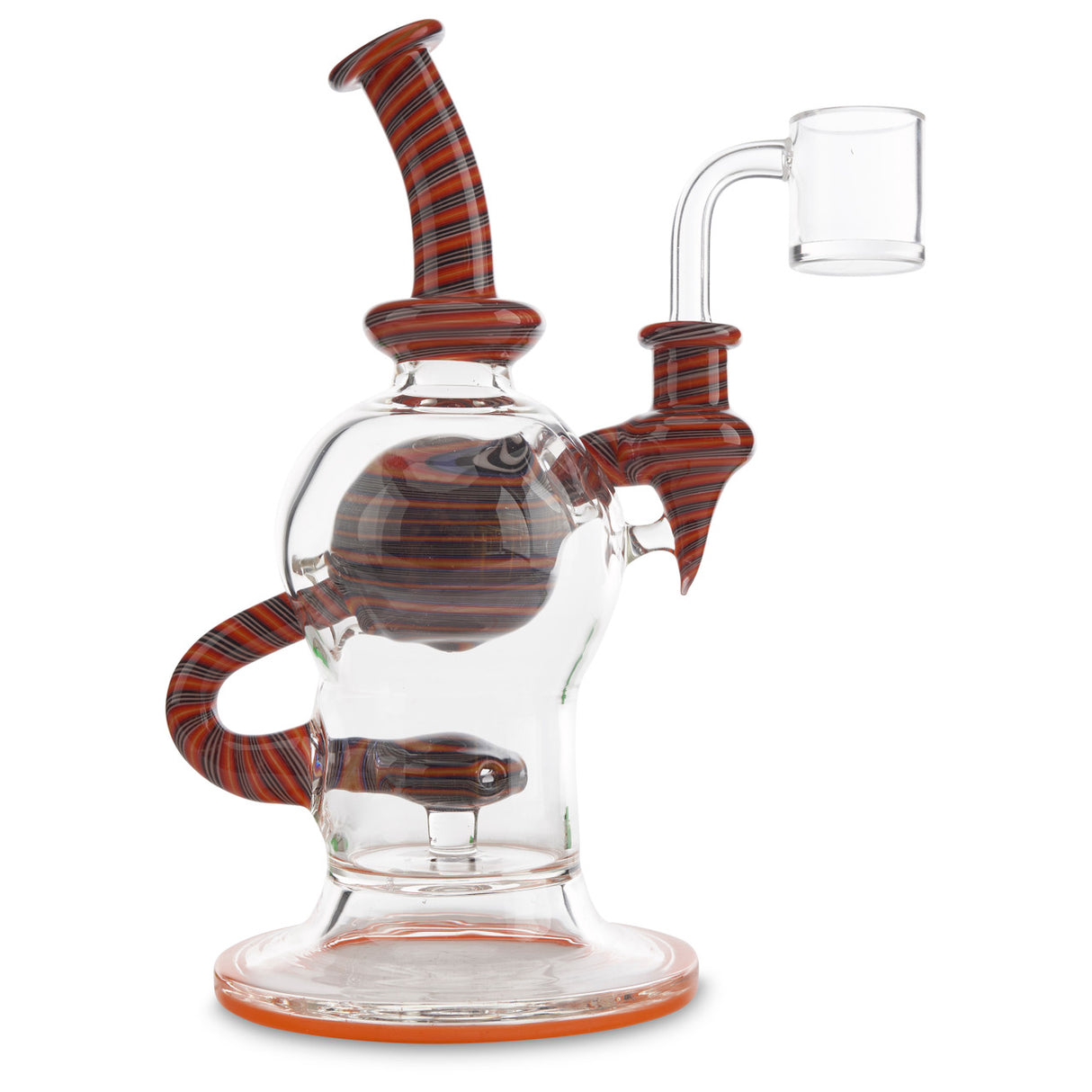 andy g glass ball rig orange and black linework rig for smoking wax