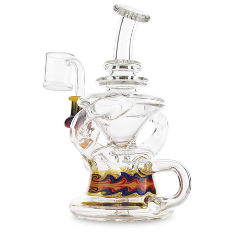 andy g glass sectioned recycler clear with wig wag at cloud 9 smoke co