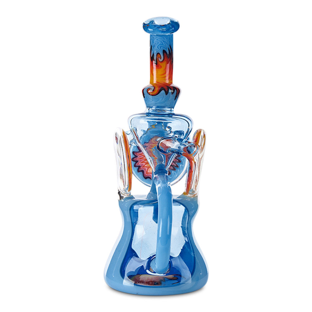 black sand dual uptake recycler blue and orange for smoking