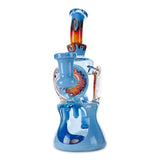 black sand dual uptake recycler blue and orange wig wag for dabbing dabs