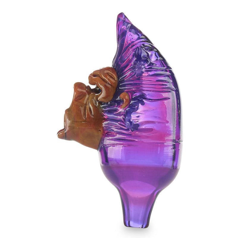 SunBlu Glass Wook Carp Cap #6 Handcrafted by John Simpson Signed and numbered in back. Circa 2019 Royal Jelly Molten Aura Glass