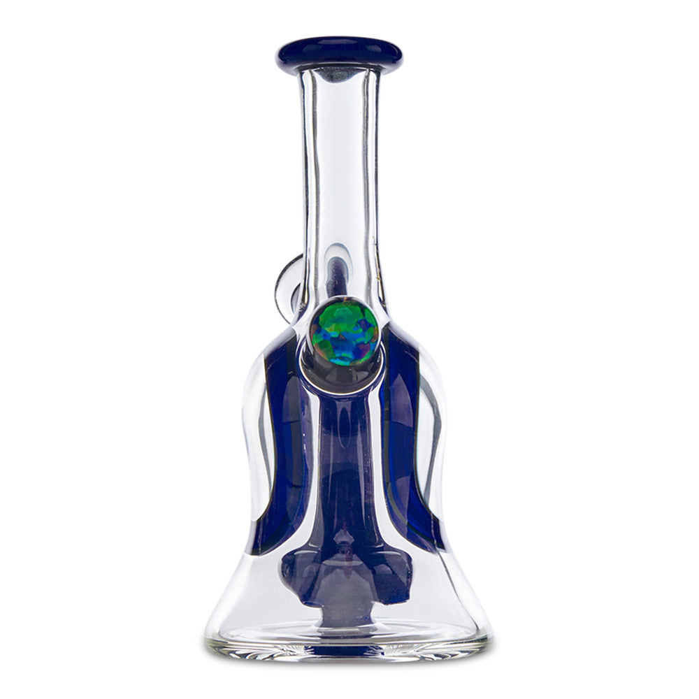 bowman glass mini tube blue with clear window rig with 10mm joint