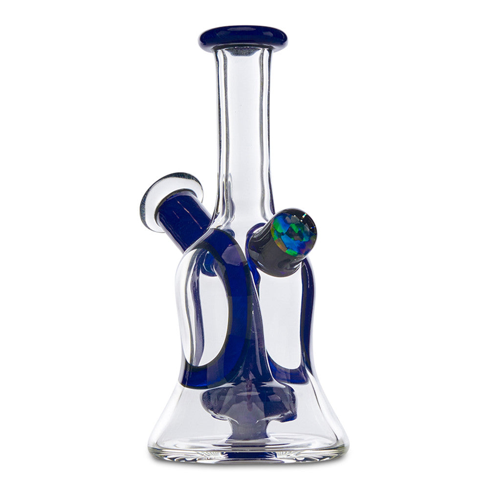bowman glass mini tube blue with clear windows 5.5 inch pipe