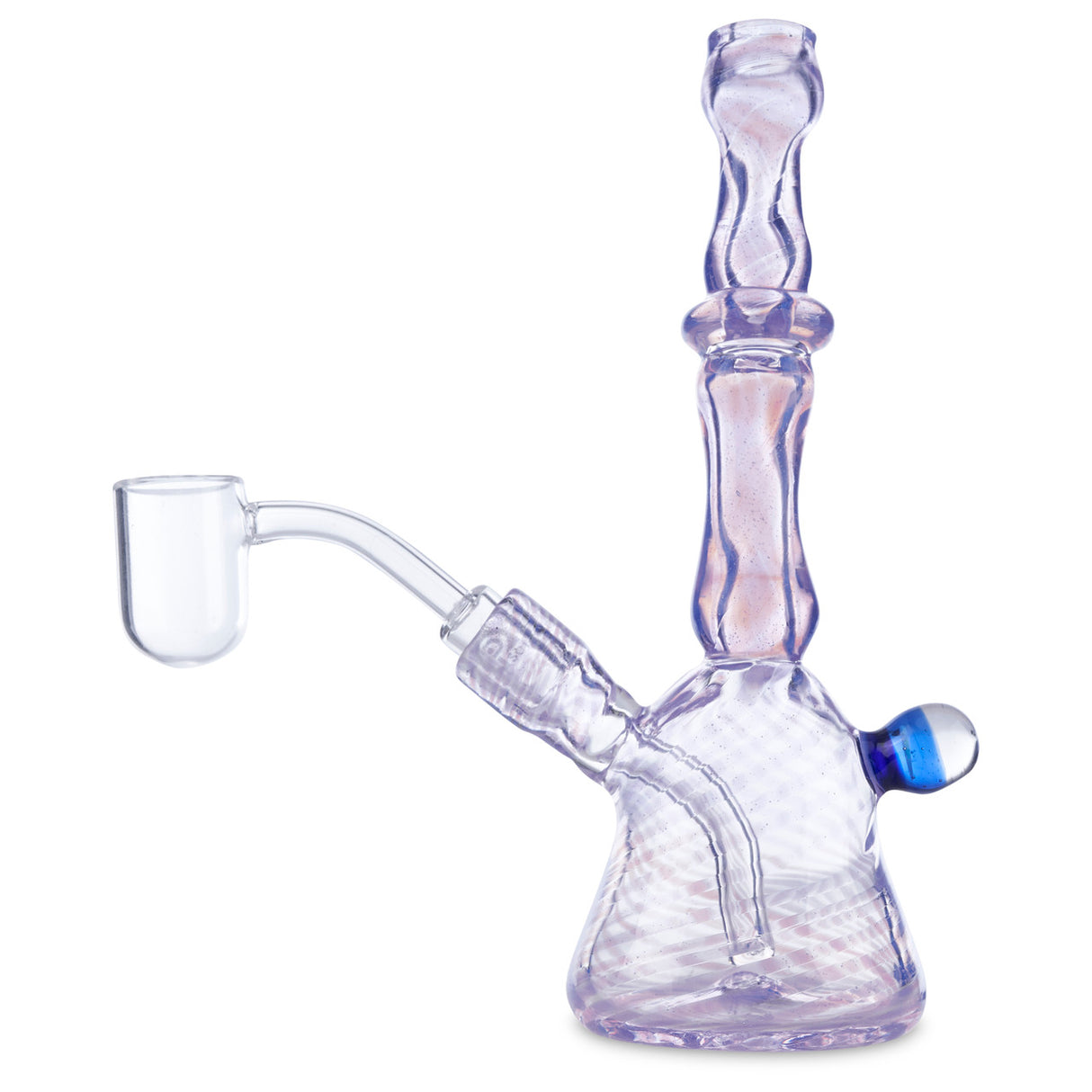 cap glass 2 hole mini beaker with purple slyme glass