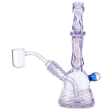 cap glass 2 hole mini beaker with purple slyme glass