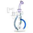 casa glass floating recycler purple and blue colored dab rig