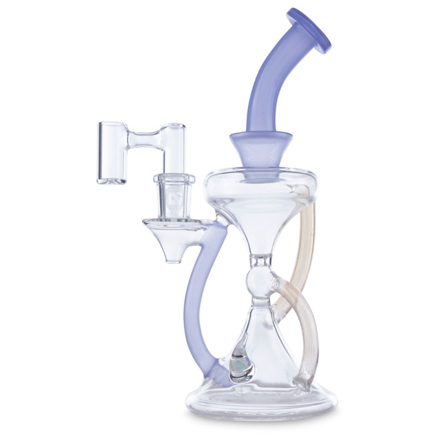 casa glass hourglass recycler blue cheese and pink slyme dab rig