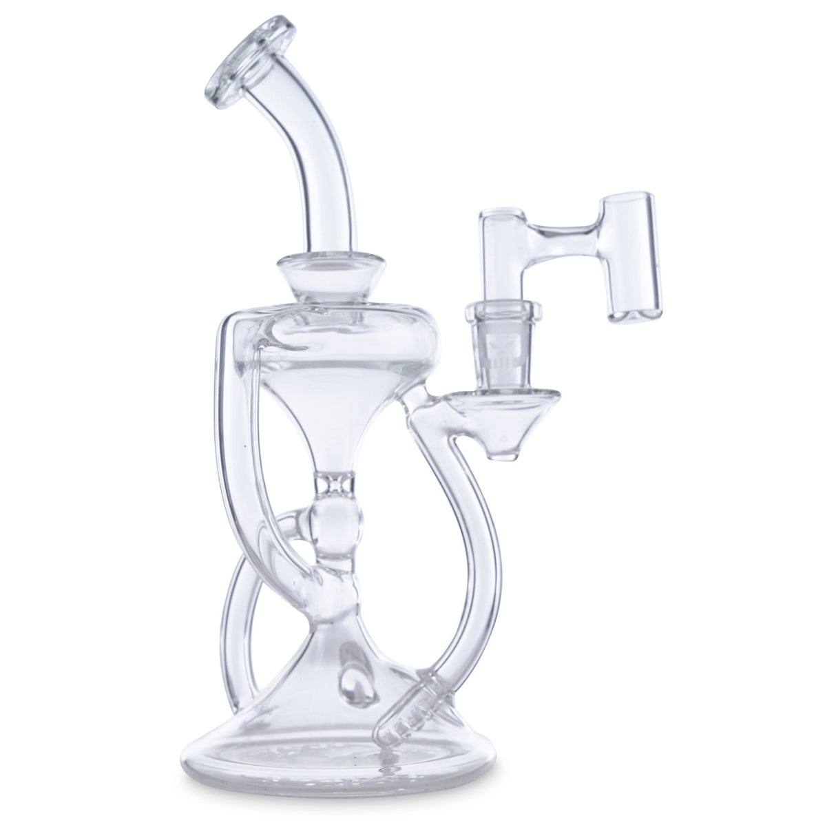 casa glass hourglass recycler clear in stock at cloud 9 smoke co