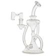casa glass hourglass recycler clear with opal encasement