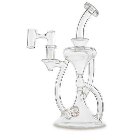 casa glass hourglass recycler clear with opal encasement