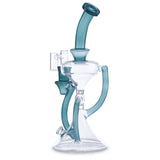 casa glass hourglass recycler north star teal colored rig for smoking