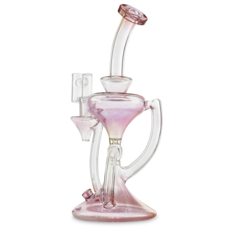 casa glass hourglass recycler with pink fumed glass at cloud 9 smoke co