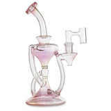 casa glass hourglass recycler with pink fume rig for concentrates