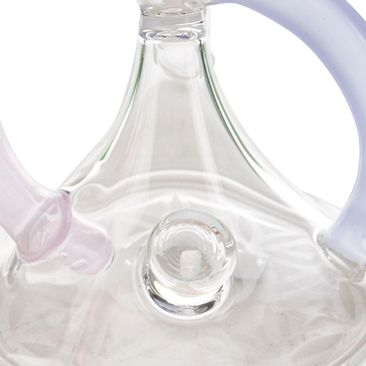 casa glass hourglass recycler purple pink rig with opal encasement