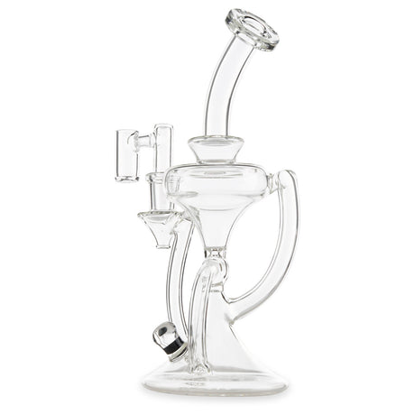 casa glass hourglass recycler clear with black backed opal dab rig for dabs