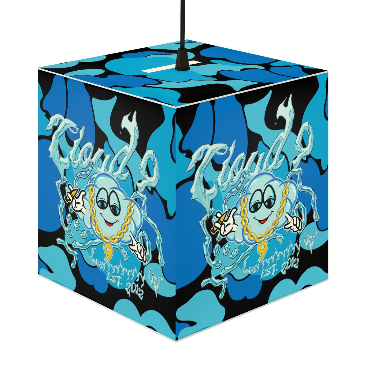 Cloud 9 Liquid Chrome Light Cube Lamp