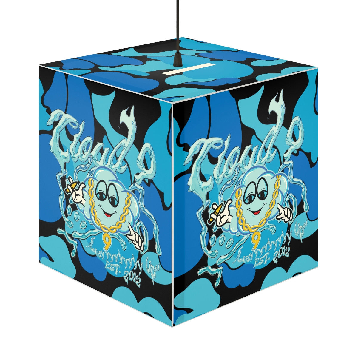 Cloud 9 Liquid Chrome Light Cube Lamp