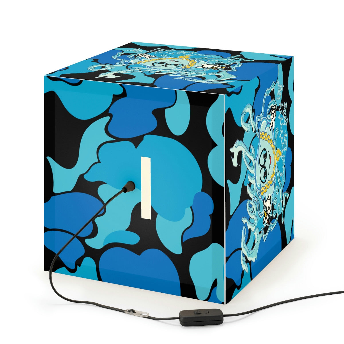 Cloud 9 Liquid Chrome Light Cube Lamp