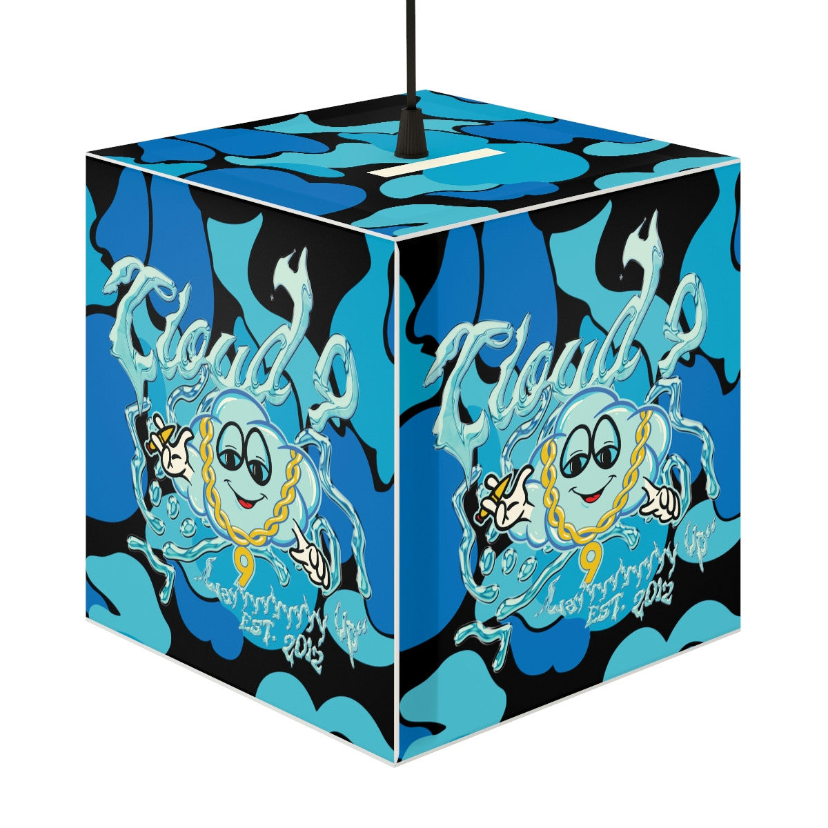 Cloud 9 Liquid Chrome Light Cube Lamp