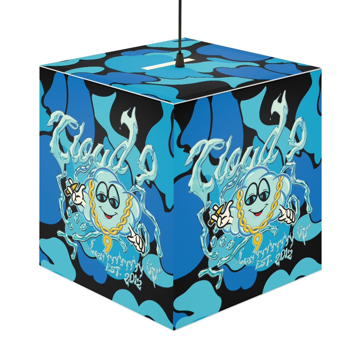 Cloud 9 Liquid Chrome Light Cube Lamp