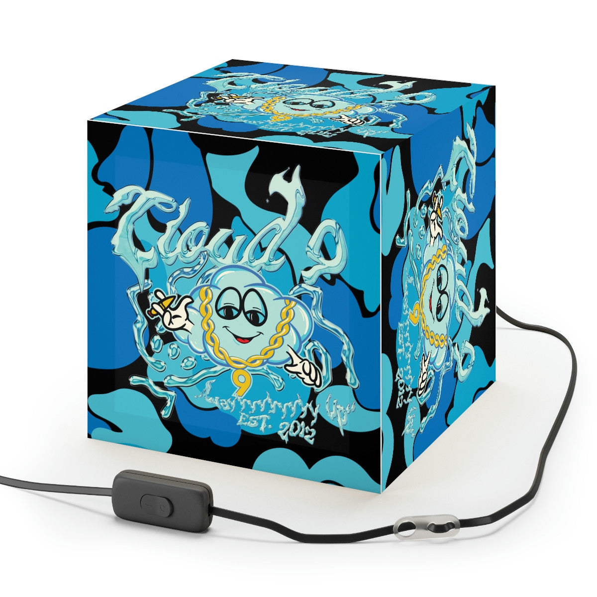 Cloud 9 Liquid Chrome Light Cube Lamp