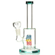 DTHC Straight Neck Water Pipe with Colored Wavy Glass and Diffy