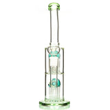 Double Jellyfish Water Pipe with Dual Percs and Bent Neck with colored glass 5