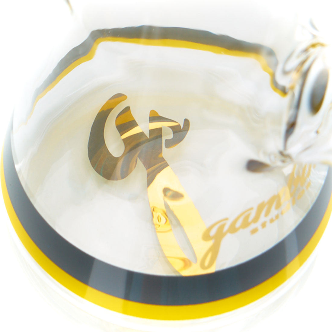 Gambino Glass Studios 10-inch beaker with gold and black accented glass 4