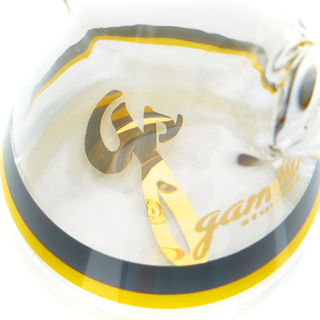 Gambino Glass Studios 10-inch beaker with gold and black accented glass 4