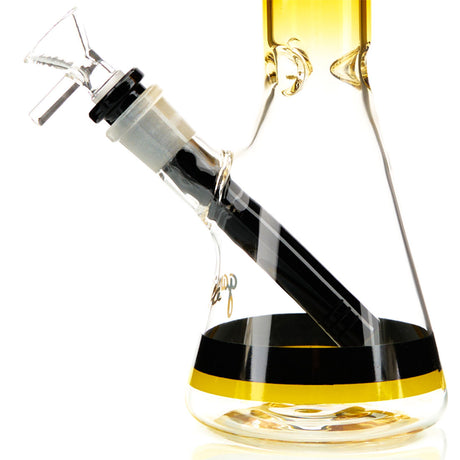 Gambino Glass Studios 10-inch beaker with gold and black accented glass 3