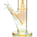 Gambino Glass Studios Straight Tube Anchor Water Pipe with peach and gold Iridescent glass 3