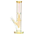 Gambino Glass Studios Straight Tube Anchor Water Pipe with peach and gold Iridescent glass