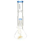Gambino Studios Matrix Beaker Water Pipe with Colored Glass Accents and Removeable Downstem