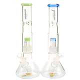 Gambino Studios Matrix Beaker Water Pipe with Colored Glass Accents and Removeable Downstem
