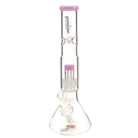 Gambino Studios Matrix Beaker Water Pipe with Colored Glass Accents and Removeable Downstem