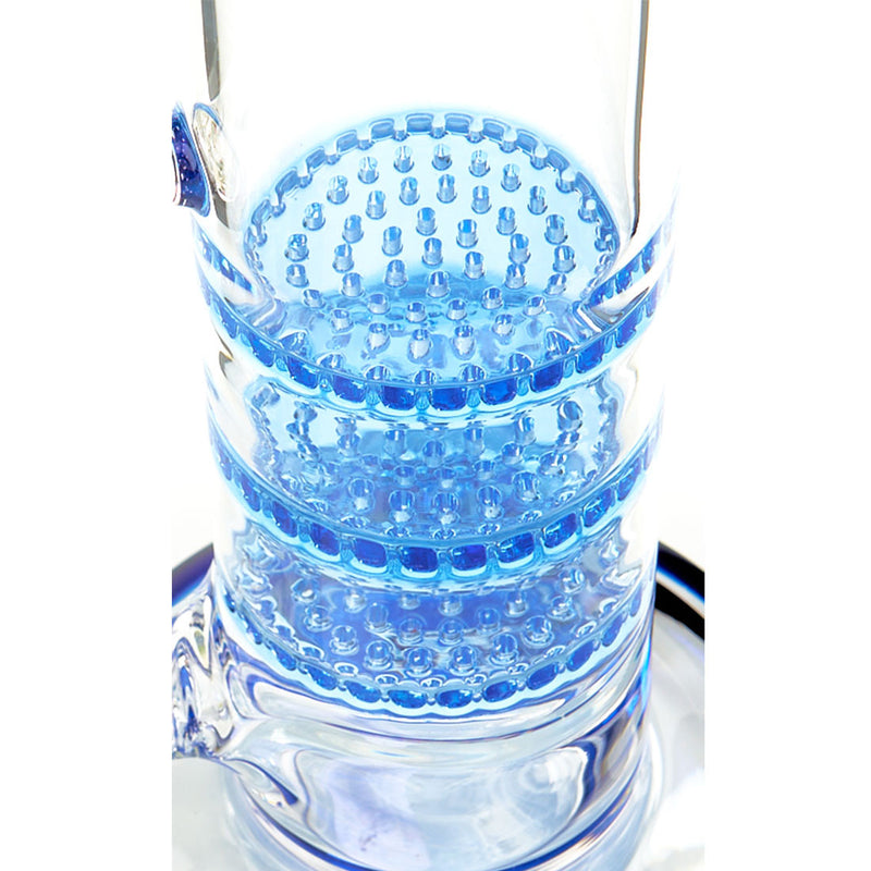 Gambino Studios Triple Honeycomb Water Pipe with colored glass and Dewar's Joint