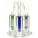 Gambino Studios Double Cruz Upright Bubbler with Suspended Colored Glass Perc