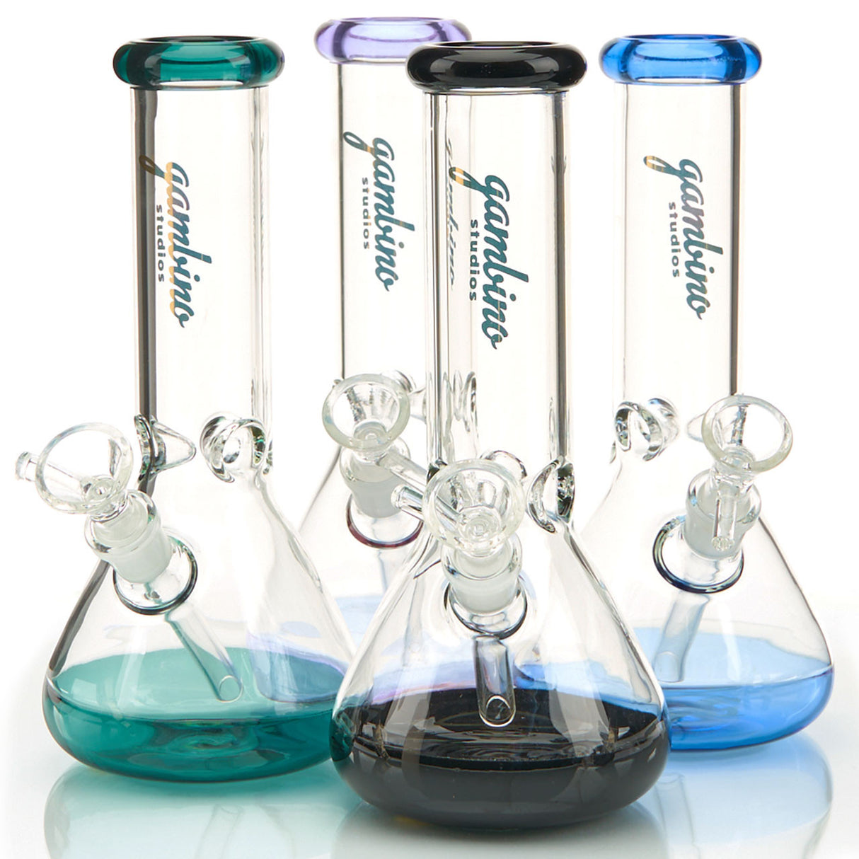 Gambino Studios The 45 Beaker Base Water Pipe with colored base and mouthpiece