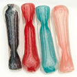 Affordable High-Quality Flat Glass Chillum One Hitter for Dry Herb Available in Smoke, Red, Aqua, and Pink