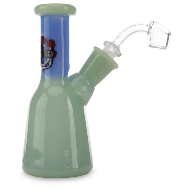 grimm glass mushroom banger hanger mint green rig for smoking