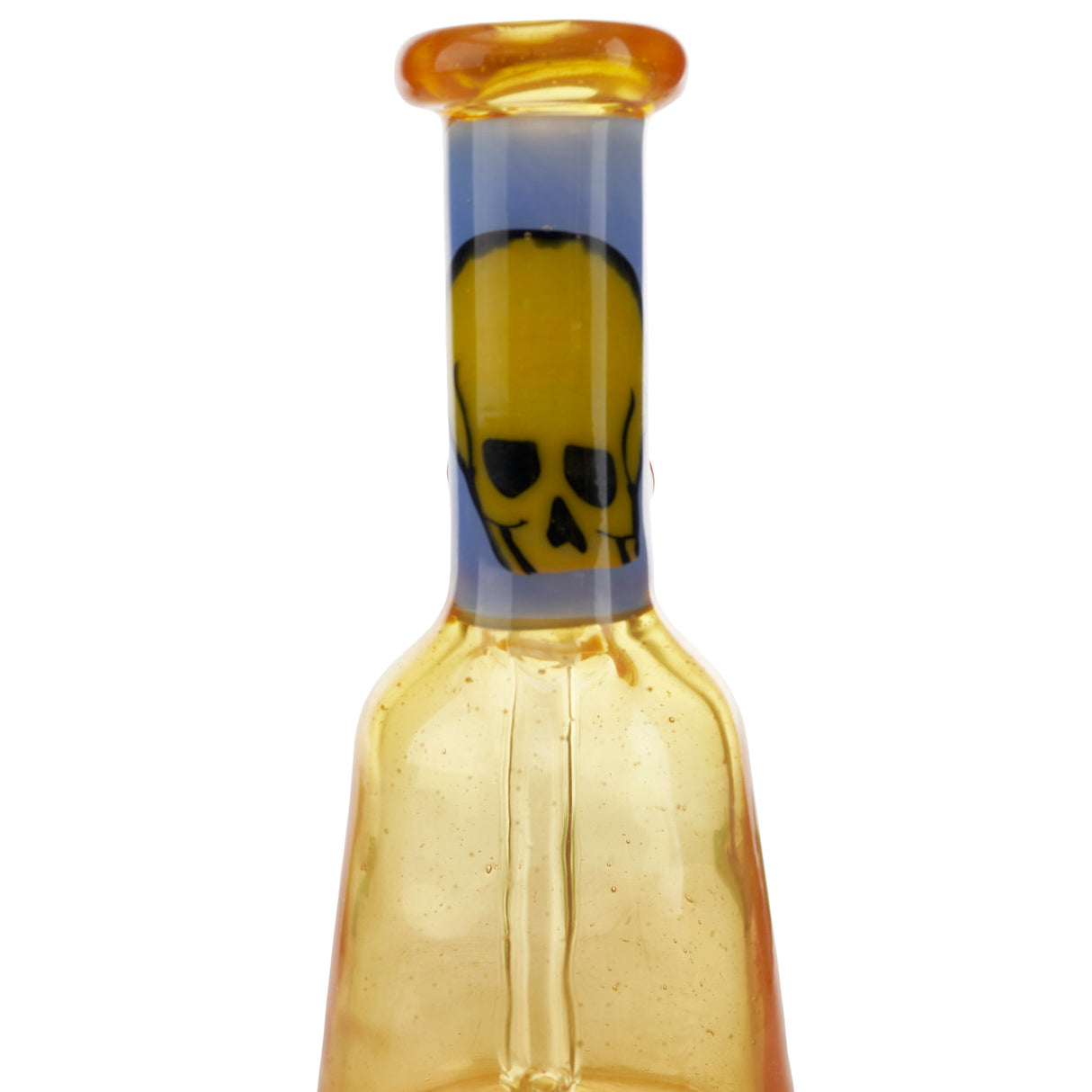 grimm glass skull mini tube orange colored rig for smoking oils