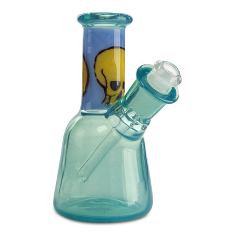 grimm glass skull mini tube teal colored small water pipe