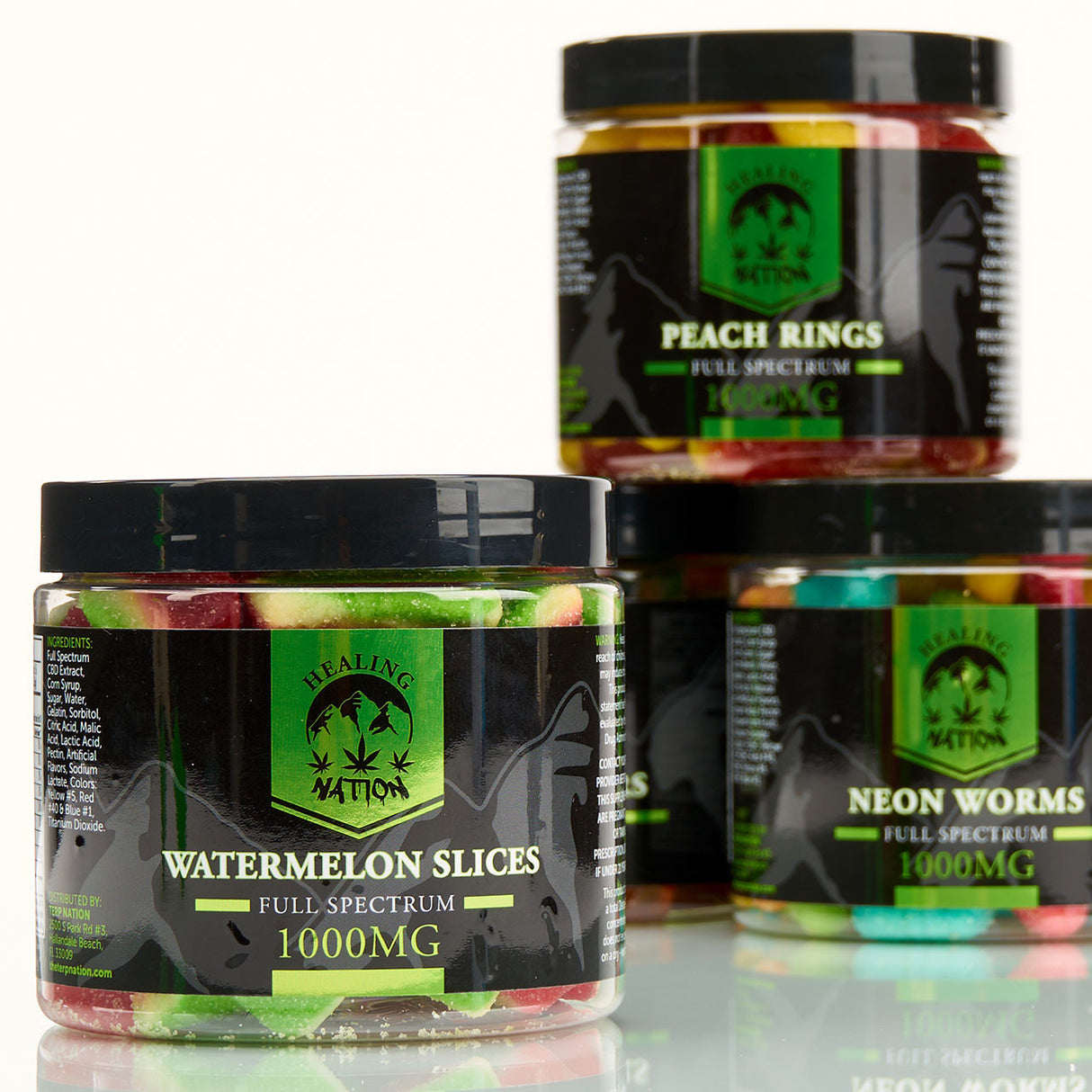 Healing Nation Full Spectrum CBD Edible Gummies  1000mg Watermelon Slices