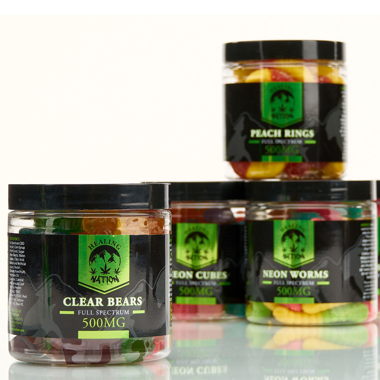 Healing Nation Full Spectrum CBD Edible Gummies  500mg Clear Gummy Bears