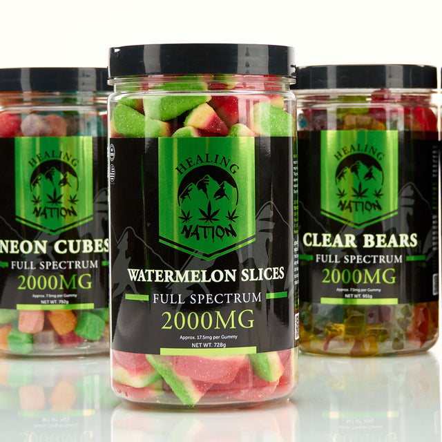 Healing Nation Full Spectrum CBD Edible Gummies 2000mg Watermelon Slices