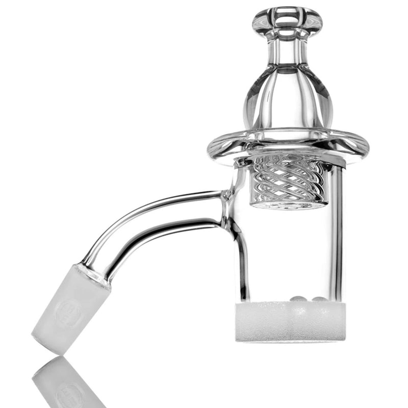 Highly Educated Quartz Gavel Banger 10mm male joint 55-degree with opaque bottom featuring cap sold separately