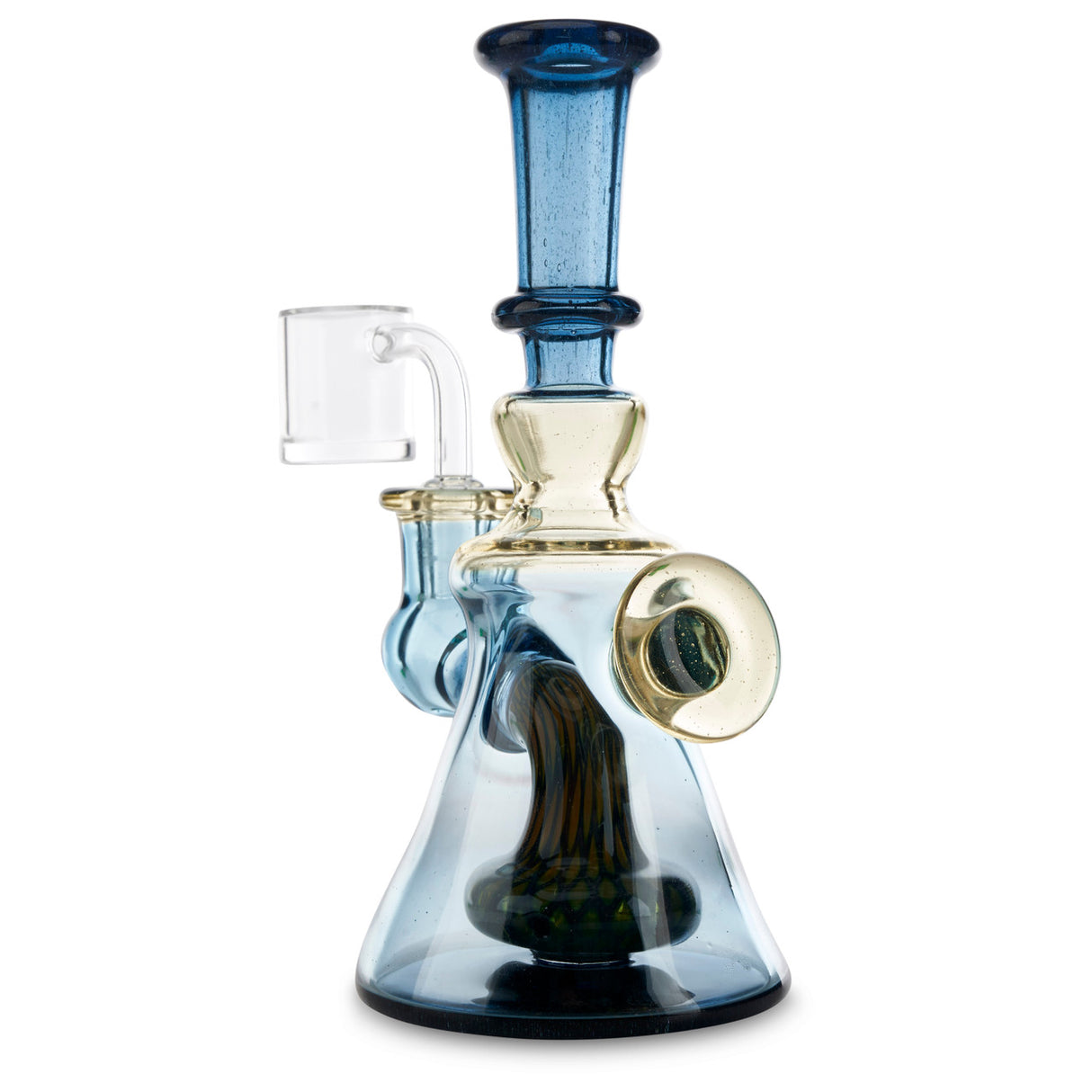 hondo glass banger hanger blue and yellow at cloud 9 smoke co