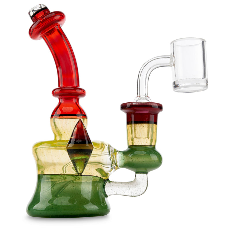huffy glass banger hanger rasta colored dab rig for dabs