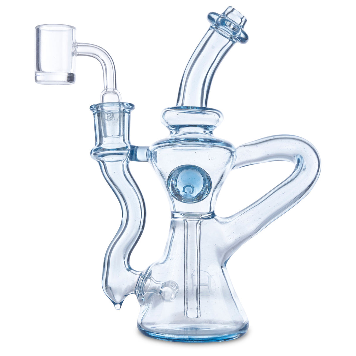 huffy glass single uptake recycler aqua azul at cloud 9 smoke co