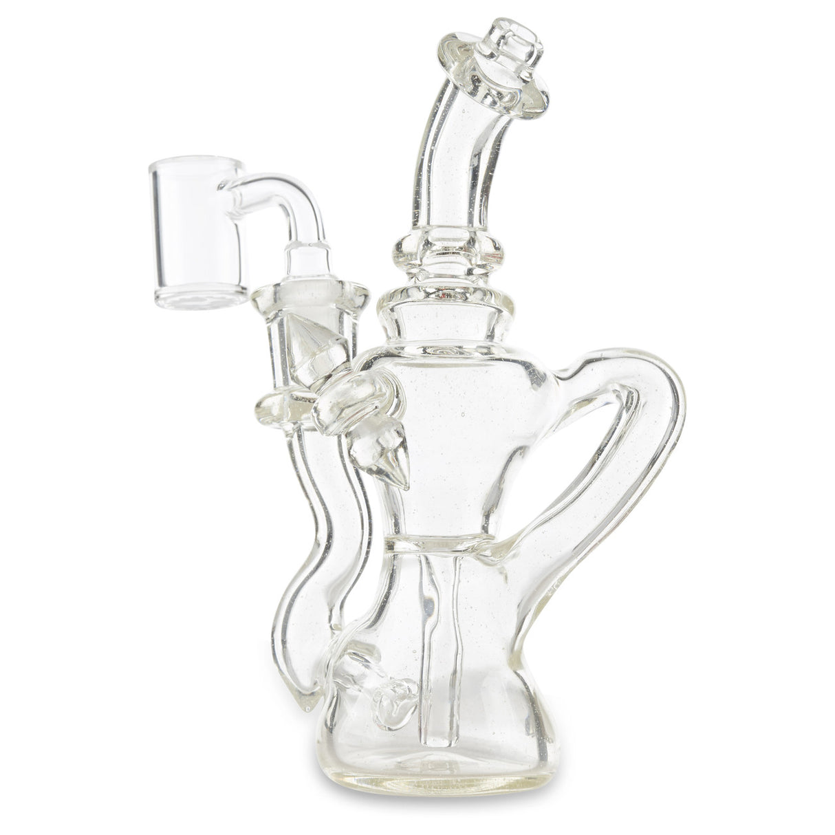 huffy glass single uptake recycler color changing glass rig for wax and oils